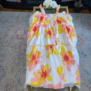 Free People Moonshine Linen Floral Midi Dress Size Medium